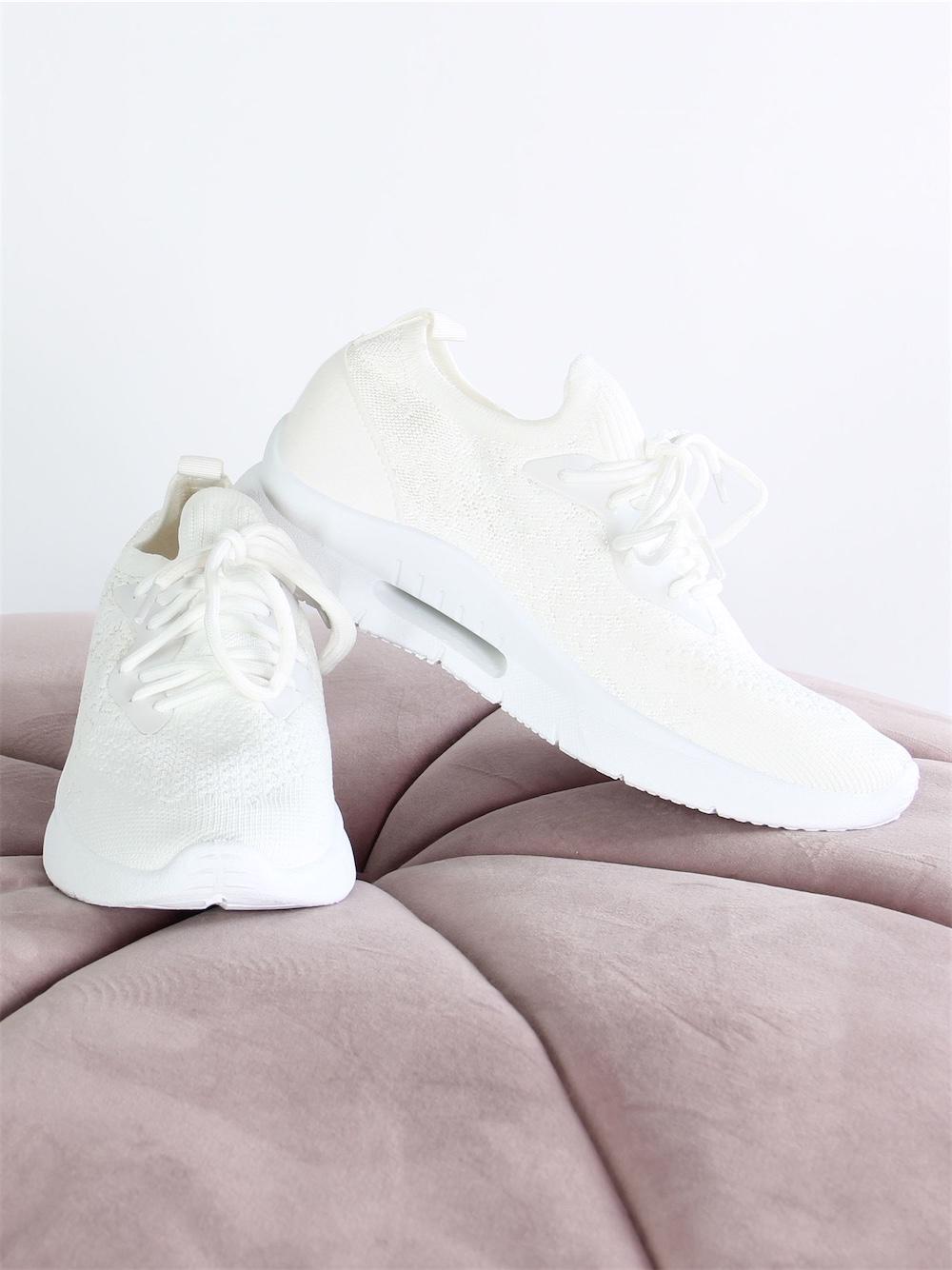 Evelyn - Grå sokkesneakers med hvid solid sål